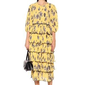 GANNI Floral crêpe midi dress